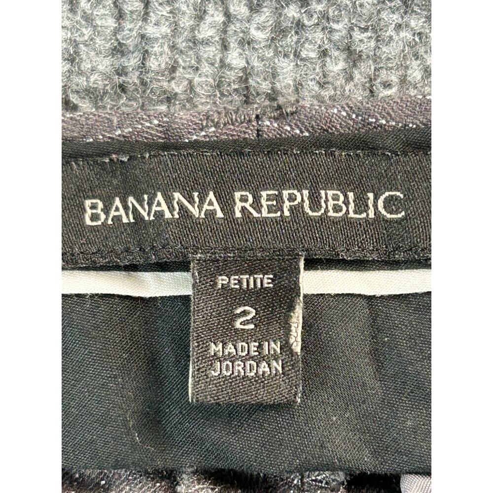 Banana Republic Sloan Petite 2 Gray Pinstripe Ankle Dress Pants Women's - Picture 4 of 10